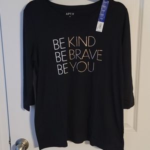 🍄3/$15 🍄 3/4 Sleeve "Be Kind" Top